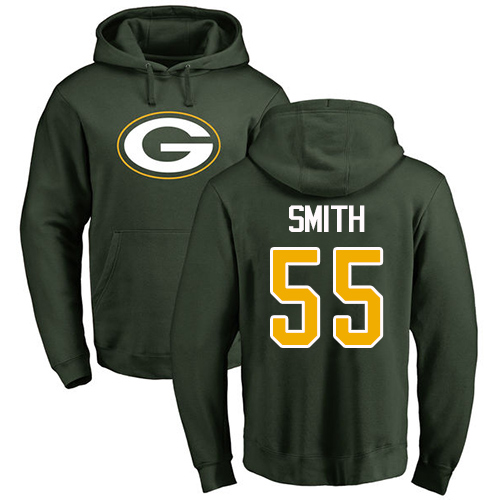 Men Green Bay Packers Green #55 Smith Za Darius Name And Number Logo Nike NFL Pullover Hoodie Sweatshirts